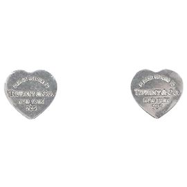 Tiffany & Co Pendientes de botón Return to Heart Tag Mini Silver