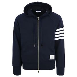 Thom Browne Sweat à capuche oversize zippé à rayures diagonales classiques