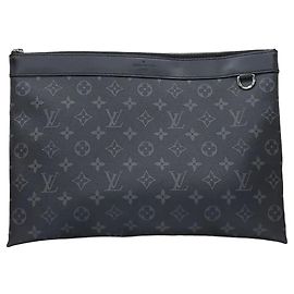 Louis Vuitton Monogram Eclipse Pochette Apollo GM Clutch Bag