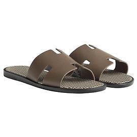 Sandali Hermès Izmir Taupe in pelle
