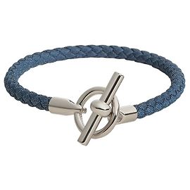 Pulseira Hermès Glenan H Jean Azul Denim