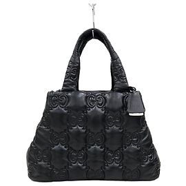Gucci Borsa Tote Large in pelle Matelassé GG Nero