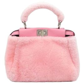 Fendi Peekaboo Pink Shearling Mini