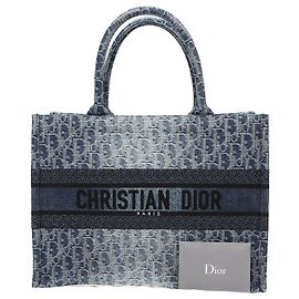 Dior Borsa Book Tote Medium Blue Denim Oblique Jacquard