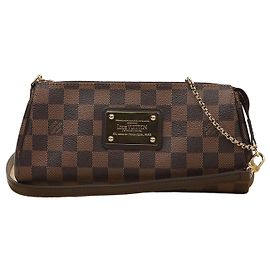Louis Vuitton Borsa a spalla e pochette Eva in Canvas Damier Ebene