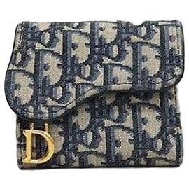 Dior Portafoglio Saddle Lotus Blue Oblique