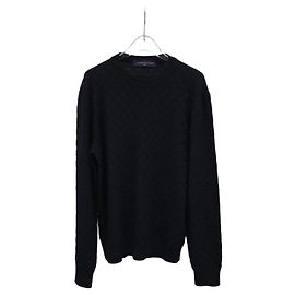 Louis Vuitton Damier Signature Rundhalsstrickpullover Schwarz