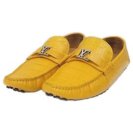 Louis Vuitton Mocassino Monte Carlo stampa coccodrillo giallo