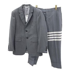 Thom Browne Conjunto de Fato Casaco e Calças Cinzento Médio