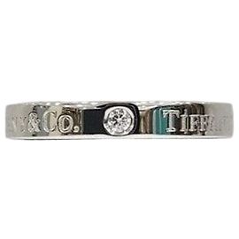 Tiffany & Co Anello Fede in Platino e Diamanti Misura US