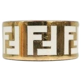 Fendi Anello a fascia larga Forever Gold White