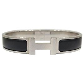 Hermès Silver Matte Black Click Armband