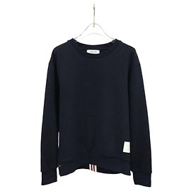 Thom Browne Sweat-shirt Navy à logo arrière et Three Stripes
