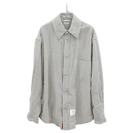 Thom Browne Giacca-camicia in seersucker a righe in lana