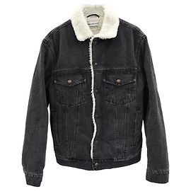 Balenciaga Giacca in denim e lana con logo nera