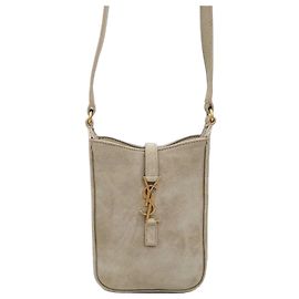 Autre Marque Borsa crossbody pouch verticale in camoscio