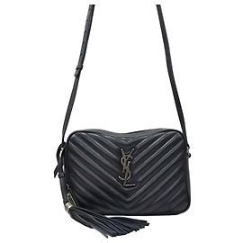 Autre Marque Sac bandoulière camera en cuir matelassé noir