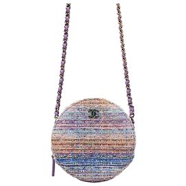 Chanel Tweed Multicolor Round Chain Bag