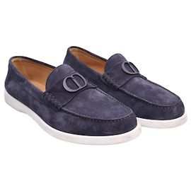 Dior Mocassino Grandville in camoscio blu navy