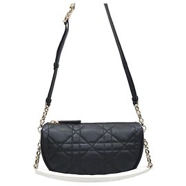 Dior Borsa hobo piccola Vibe in pelle di agnello nera cannage