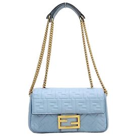 Fendi Borsa a spalla Baguette in pelle con catena