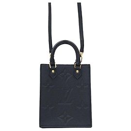 Louis Vuitton Monogram Empreinte Petit Sac Plat Tote Cross Black
