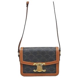 Bolso de hombro Céline de lona marrón