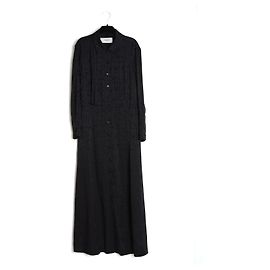 Céline Celine Vestido Camisero em Jacquard de Seda Padrão Crocodilo