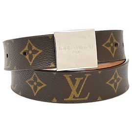 Louis Vuitton Ceinture Carre Belt Monogram Canvas Thin
