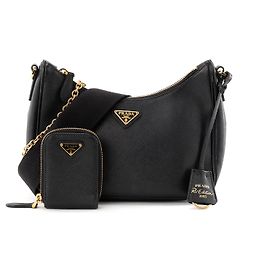 PRADA - Borsa a tracolla Re-Edition 2005 Prada in pelle saffiano nera