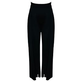 Pantalones casuales de punto de viscosa negros de pierna ancha Jil Sander