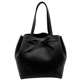 Céline Tote Cabas Phantom Tie em couro preto Celine