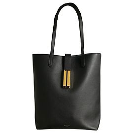 Autre Marque Borsa Tote DeMellier in pelle martellata nera con dettagli dorati