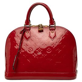 Borsa a mano Louis Vuitton Monogram Vernis Alma PM rossa