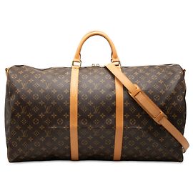 Sac de voyage Louis Vuitton Monogram Keepall Bandouliere 60 Marron