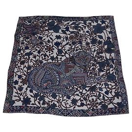 Hermès Hermes Multicolor Cashmere Silk Le Jaguar Et Le Colibri Shawl
