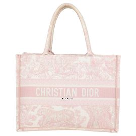 Christian Dior Pink Toile de Jouy Embroidery Medium Book Tote