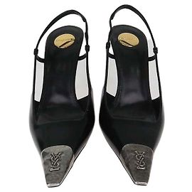 Autre Marque Décolleté Jeanne slingback in pelle verniciata nera Saint Laurent