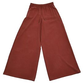 Pantalones anchos de seda con cordón marrón óxido Max Mara