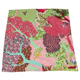 Hermès Pañuelo de bolsillo de seda Hermes Multicolor Dans un Jardin Anglais
