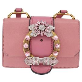 Miu Miu Madras Crystal Flap Leather Small
