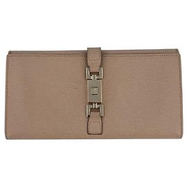 Gucci Cartera larga y monedero Jackie de cuero rosa palo vintage