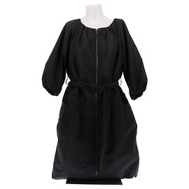 Prada Vestido de nailon negro con mangas abullonadas