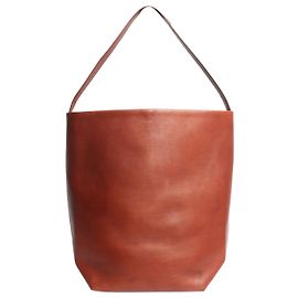 The row Borsa a tracolla in pelle marrone