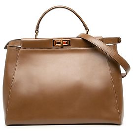 Sac Satchel Peekaboo Iconic Fendi en cuir marron Large