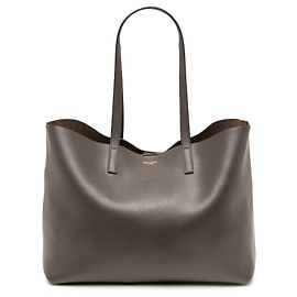 Autre Marque Saint Laurent Tote Shopping East West Grande in pelle grigia