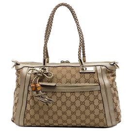 Gucci Bella Satchel aus beigem GG Canvas
