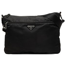 Prada Sac crossbody en Tessuto noir avec fermeture éclair