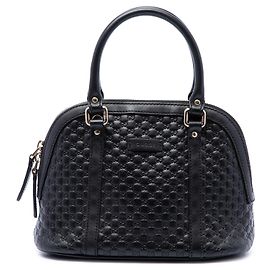 Gucci Black Mini Microguccissima Dome Satchel Handtasche
