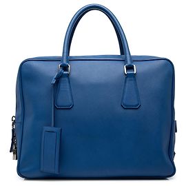 Borsa Business Prada Blue Saffiano